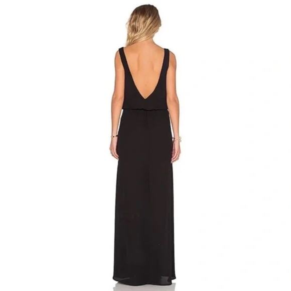 Show Me Your Mumu $199 Kendall Black Blouson Faux Wrap Formal Maxi Dress SZ L - Picture 3 of 10